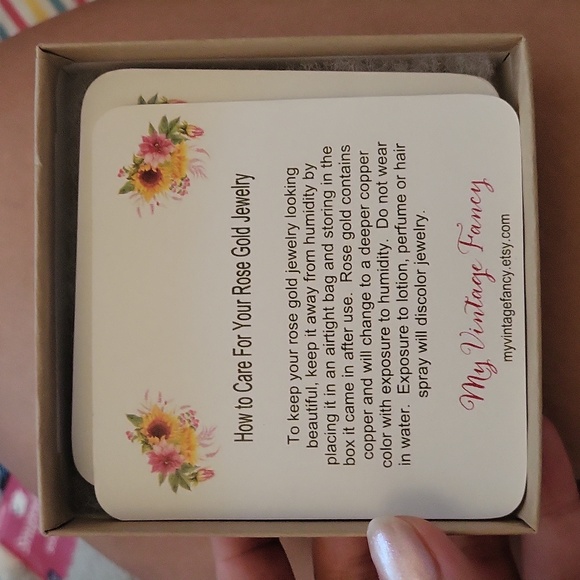 Rose Gold Dangle Earrings - Picture 2 of 3